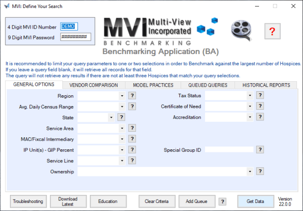 Benchmarking Application Query Window